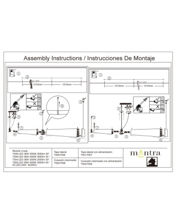 HANOK * MODULO LINEAL LED 38W 4000K 45º NEGRO